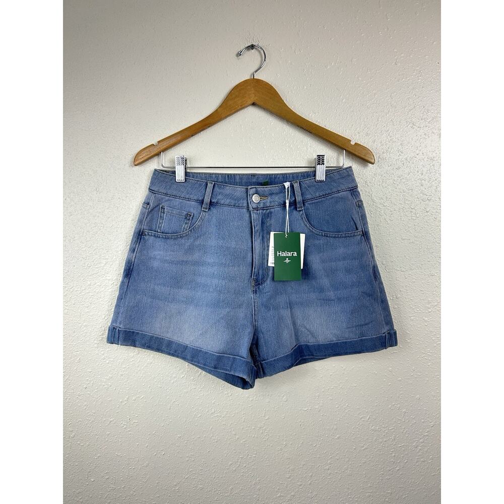 NWT Halara Jean Shorts Flex Mid Rise Casual Zipper Pockets Soft Stretch Size M